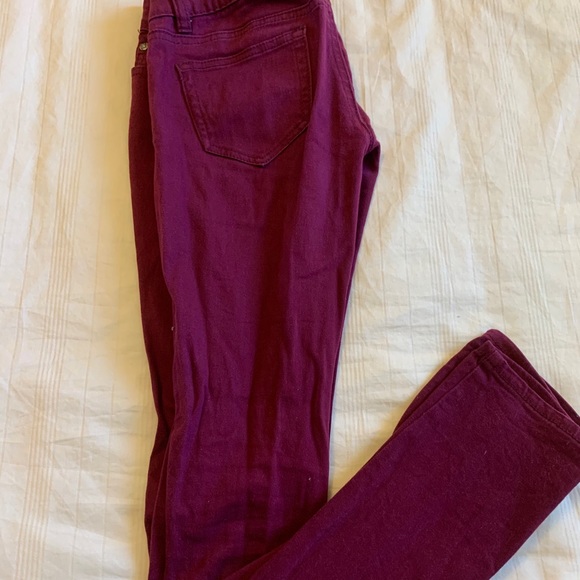 Burgundy Skinny Jeans - Picture 1 of 3